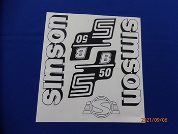 Simson s50 matrica készlet s50b fehér motor alkatrész
