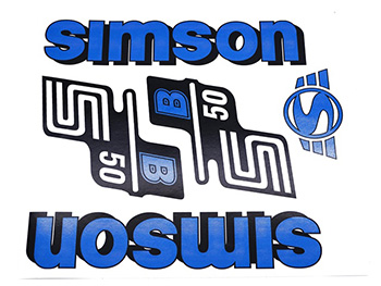 Simson s50 matrica klt. s50b kék motor alkatrész