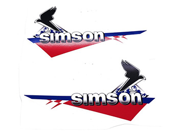 Simson S53 Matrica benzintankra /pár/ kék-piros